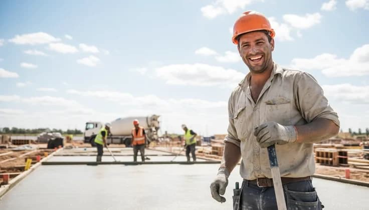 Tradesperson working on a construction site